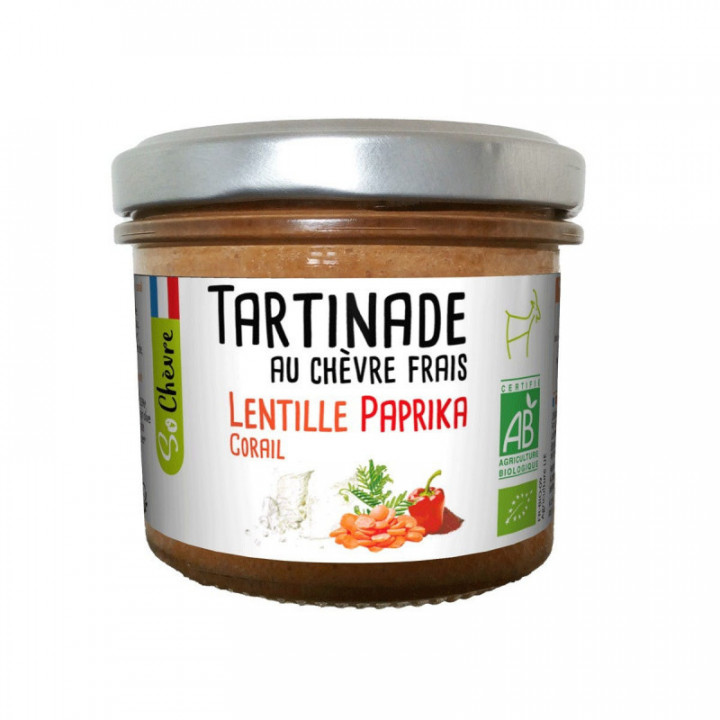 Tartinade au chèvre frais lentille corail paprika